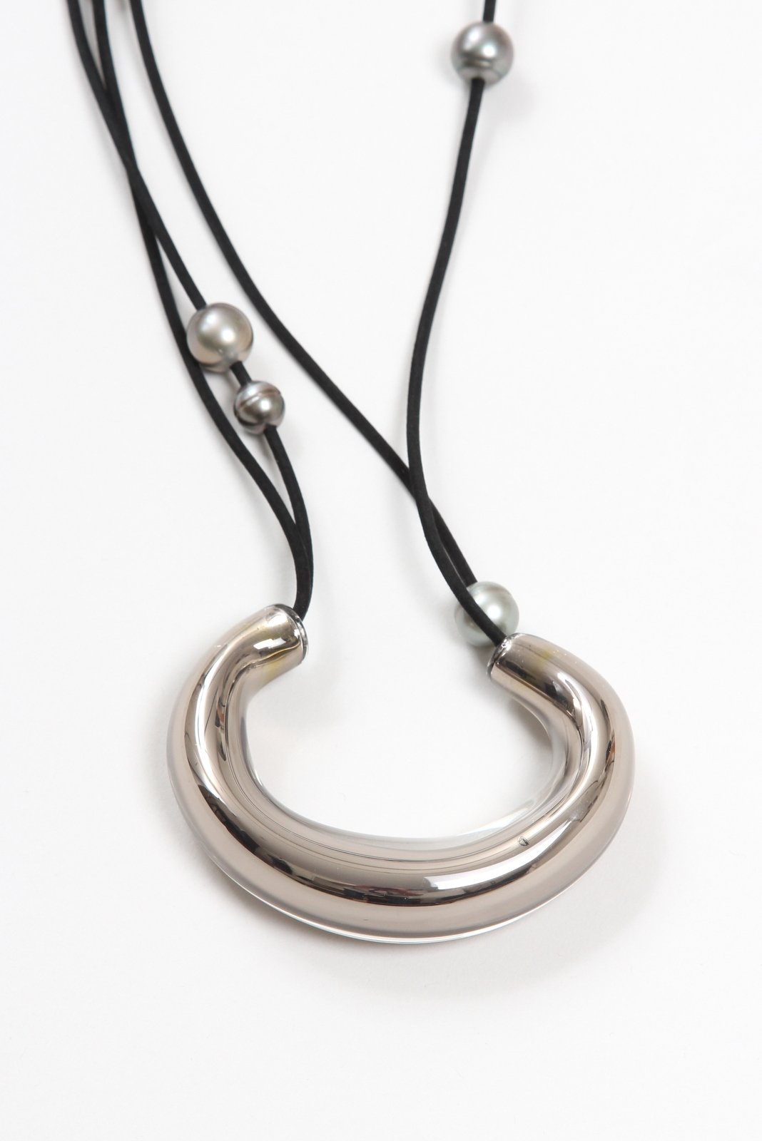 Bijoux Collier platine de verre et perles de Tahiti Ann Gérard Bijoux Gris vendu par Bleu Natier